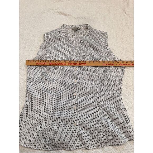 H&M Floral Blue White Sleeveless Button Front Blouse Size XL - Picture 5 of 5